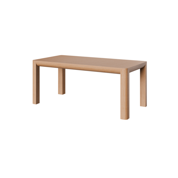 American Oak Frankie dining table on white background