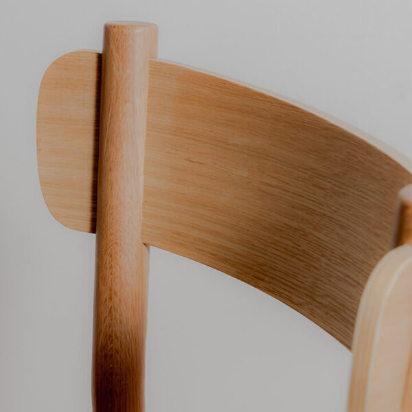 American Oak Charlie dining chair on white background