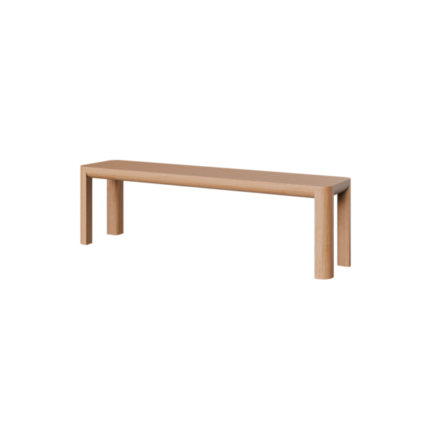 American Oak Bowie bench seat on white background