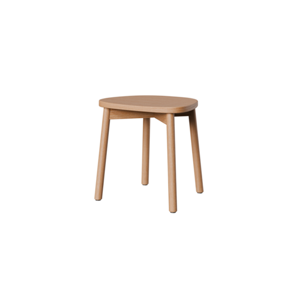 American Oak Spencer low stool on white background