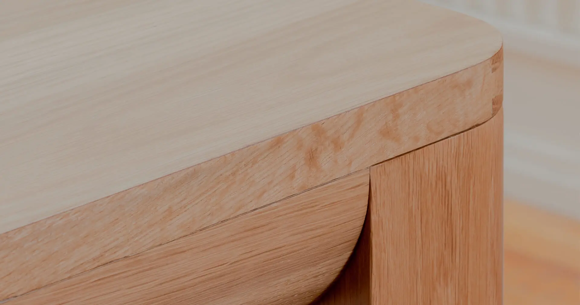 Frankie dining table close up detail of corner leg and table top Designed in Australia and made from FSC certified timbers